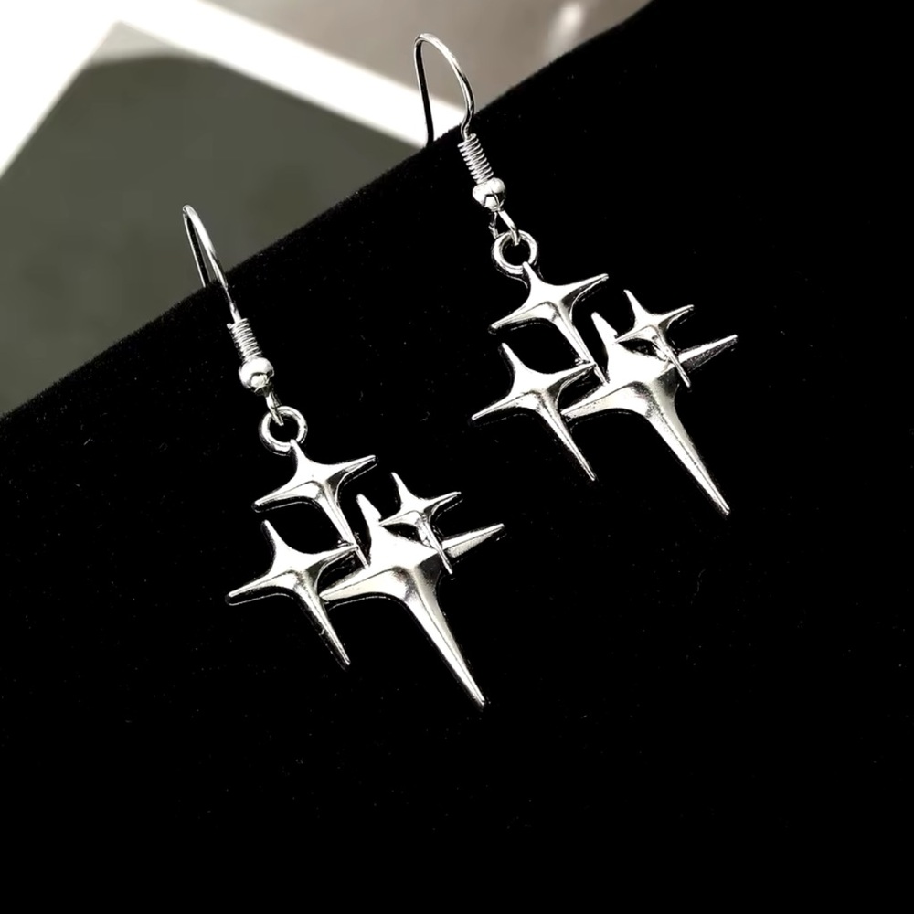 Pentagram Hoop Earrings Gothic Punk Cross Star Earrings